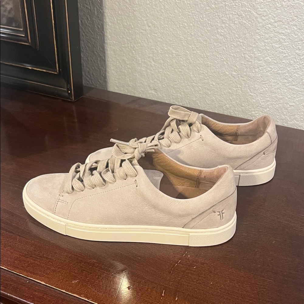 Frye Women's Suede Sneakers in Light Taupe